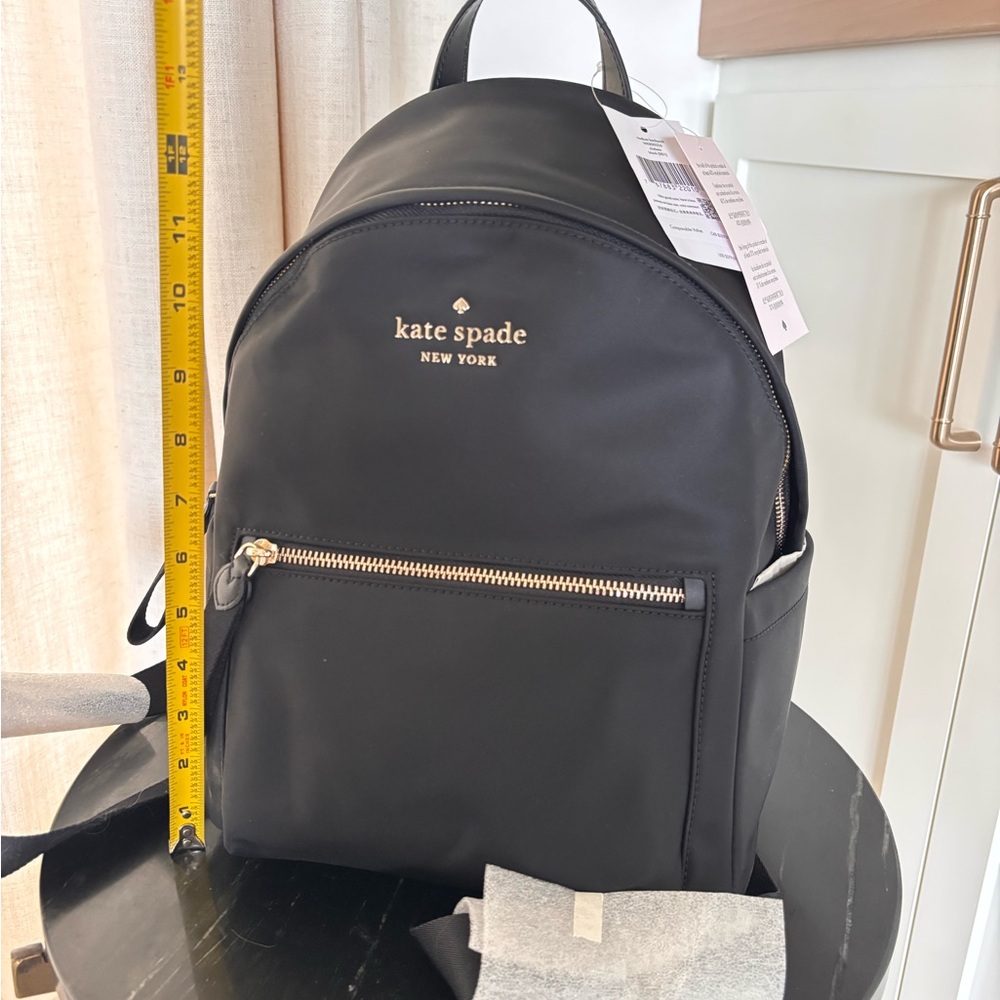 kate spade black nylon backpack with gold-tone logo - Picture 3 of 3